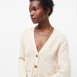 J Crew Cropped Patch Pocket Beach Cardigan
